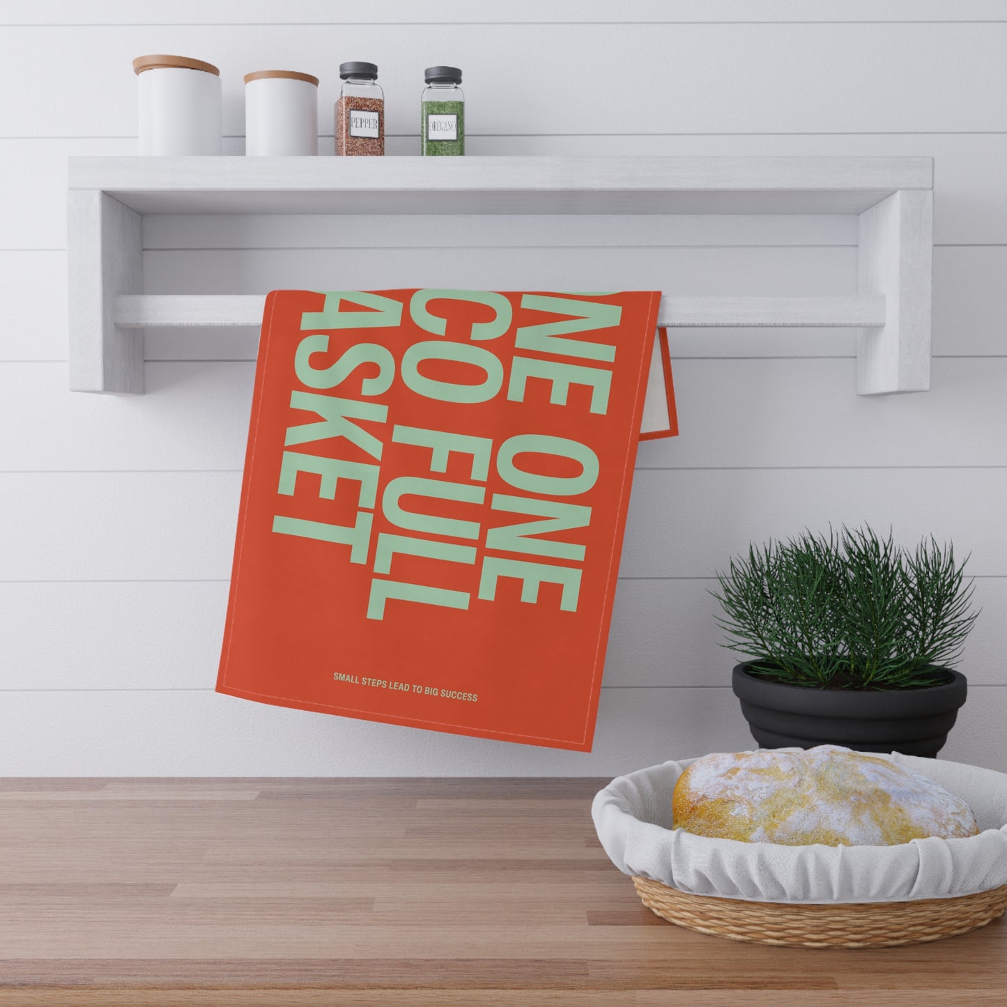 One One Coco Full Basket Tea Towel